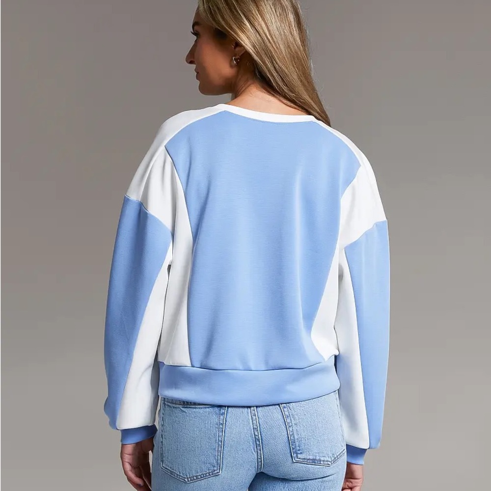 Color Block Cropped Pullover - Picture 4 of 4
